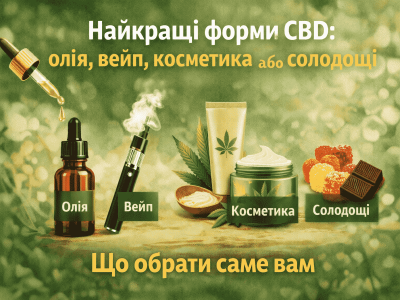 Лучшие формы CBD: масло, вейп, косметика или сладости
