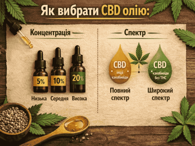 Как выбрать CBD масло: концентрация, спектр, форма