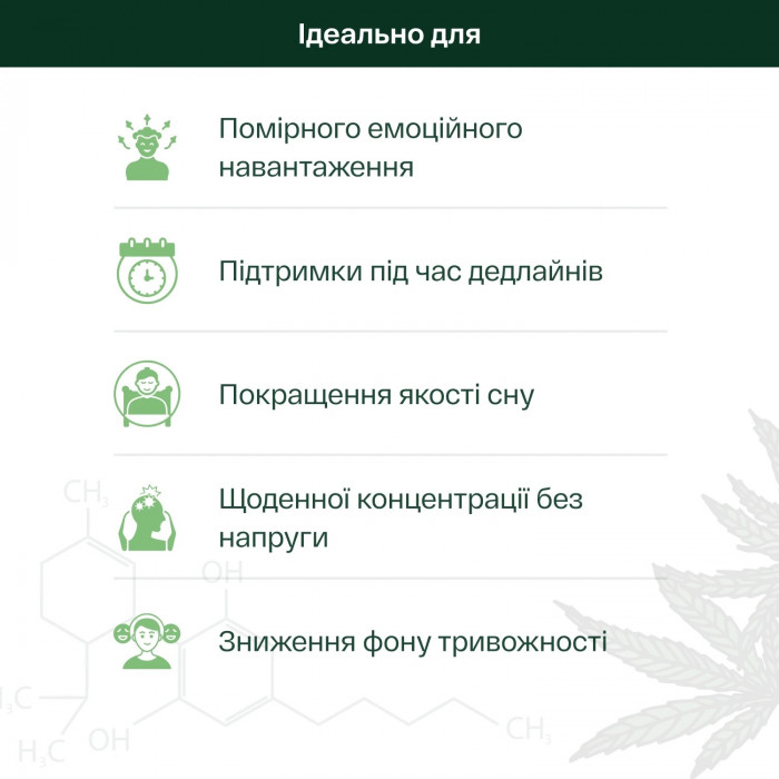ОЛІЯ CBD 10% ЗІ СМАКОМ М'ЯТИ — 1000 МГ ДЛЯ РОЗСЛАБЛЕННЯ ТА КОНЦЕНТРАЦІЇ