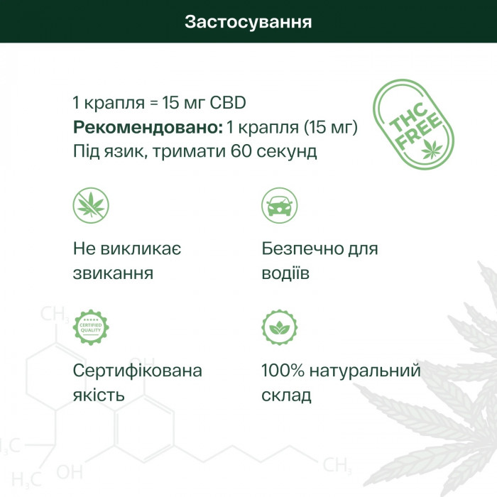 ОЛІЯ CBD 30% ЗІ СМАКОМ М'ЯТИ — 3000 МГ КАННАБІДІОЛУ ДЛЯ РОЗСЛАБЛЕННЯ ТА КОНЦЕНТРАЦІЇ, 10 МЛ