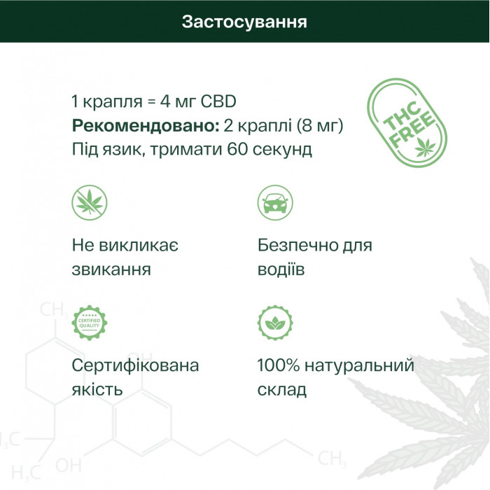 Олія CBD 8% Broad Spectrum — натуральна олія CBD для сну, спокою та розумової концентрації