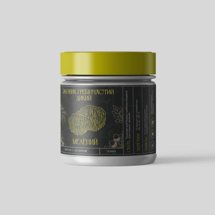 МІКРОДОЗИНГ ЇЖОВИКА ГРЕБЕНЧАТОГО 50 Г — ПОДРІБНЕНІ ПЛОДОВІ ТІЛА HERICIUM ERINACEUS